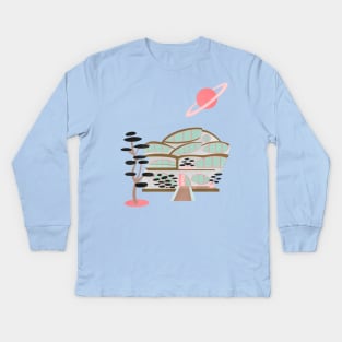 Mid century modern off planet house Kids Long Sleeve T-Shirt